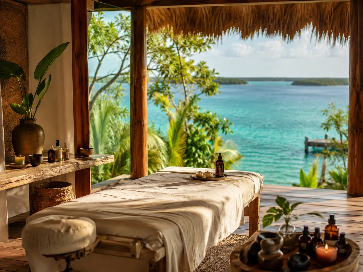 Massage in a calm Bacalar wellness setting